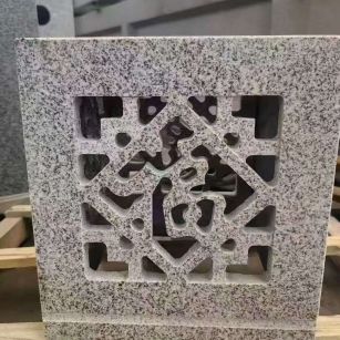 衡水 芝麻白花岗岩镂空雕花灯笼