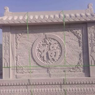 衡水 芝麻白花岗岩屏风，照壁，影壁