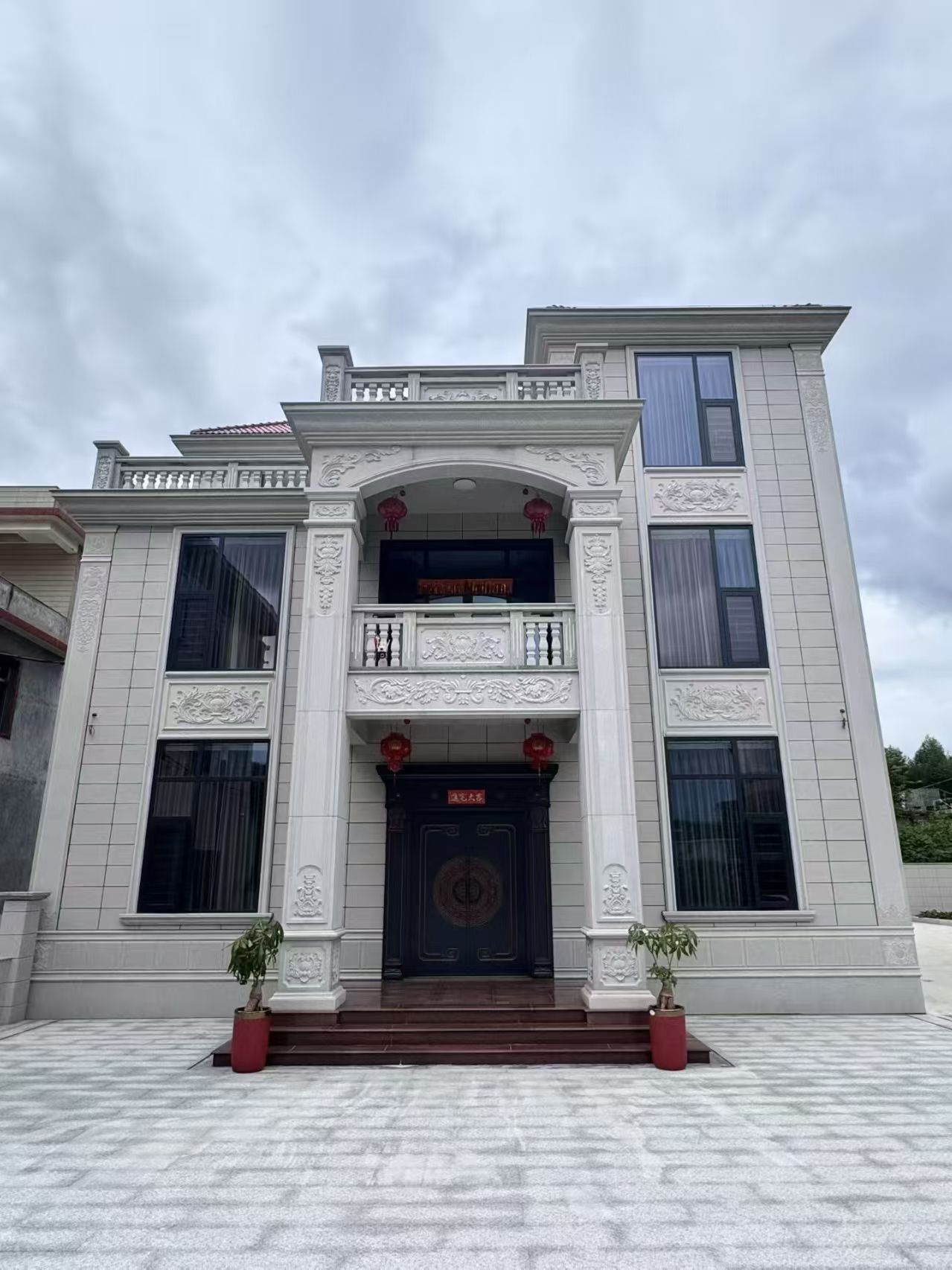 衡水 芝麻白石材别墅干挂案例展示