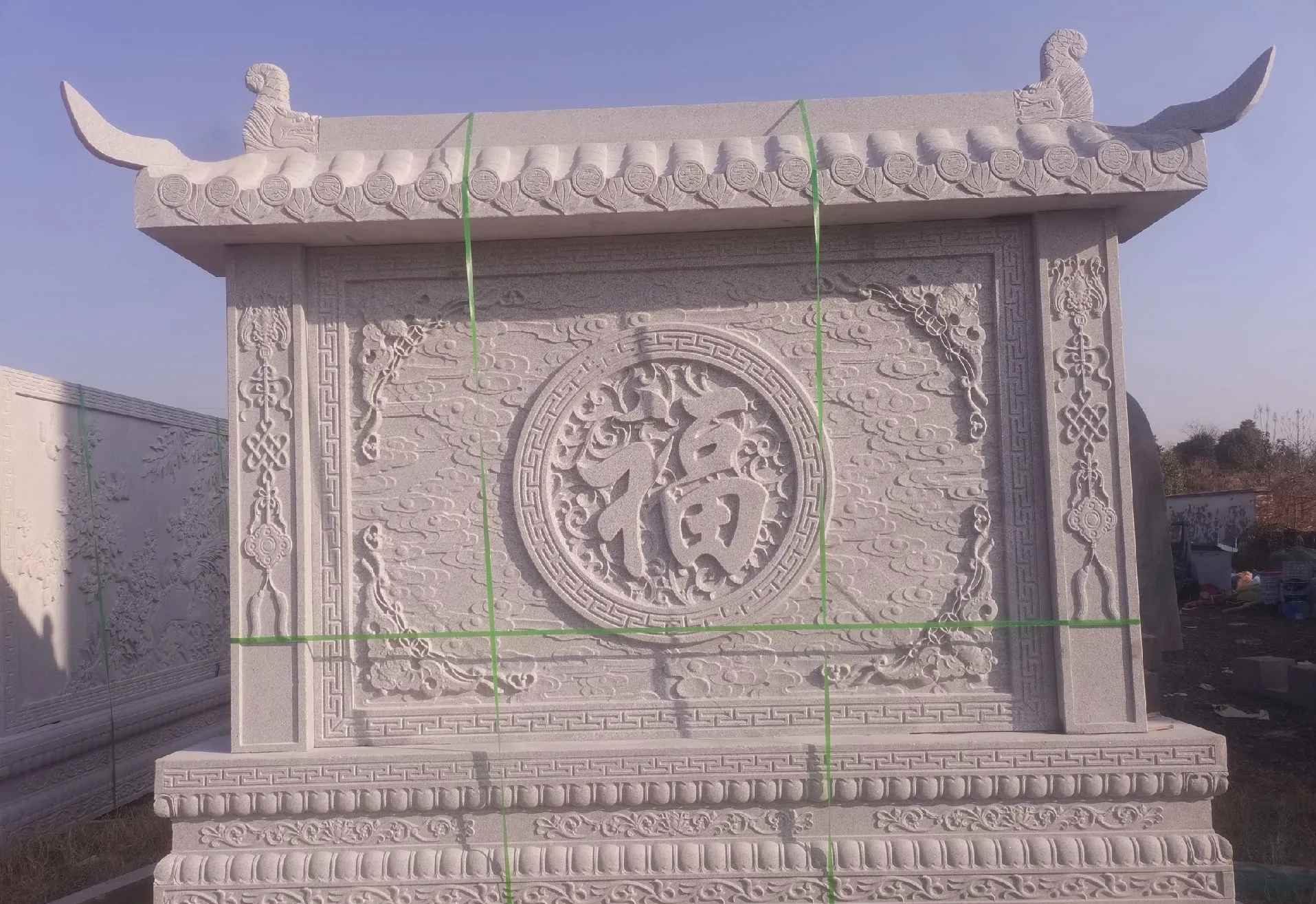衡水 芝麻白花岗岩屏风，照壁，影壁